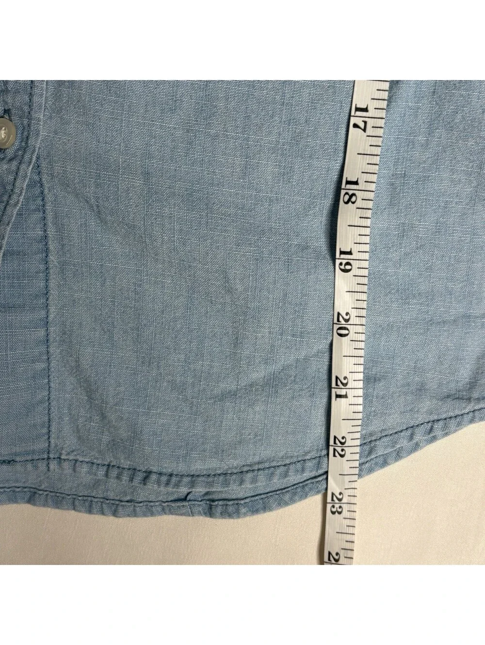 J.Crew XS Denim Sleeveless Vest Shirt - Light Wash Chambray,